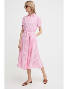 Polo Ralph Lauren vestito di lino colore rosa 211935154