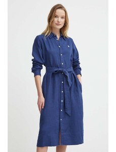 Polo Ralph Lauren vestito di lino colore blu navy 211943992
