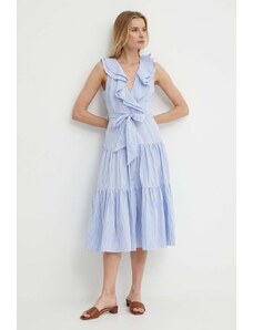 Lauren Ralph Lauren vestito in cotone colore blu 250933435