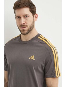 adidas t-shirt in cotone uomo colore grigio con applicazione IS1334