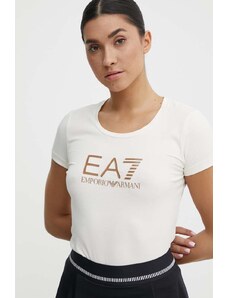 EA7 Emporio Armani t-shirt in cotone donna colore beige