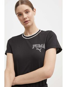 Puma t-shirt in cotone SQUAD donna colore nero 677897