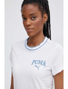 Puma t-shirt in cotone SQUAD donna colore bianco 677897
