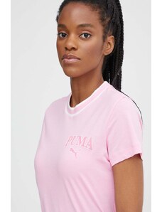 Puma t-shirt in cotone SQUAD donna colore rosa 677897