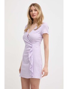 Armani Exchange vestito di lino colore violetto 3DYA07 YN3RZ