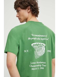 Les Deux t-shirt in cotone uomo colore verde LDM101182