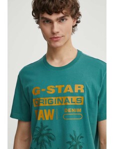 G-Star Raw t-shirt in cotone uomo colore verde D24681-336