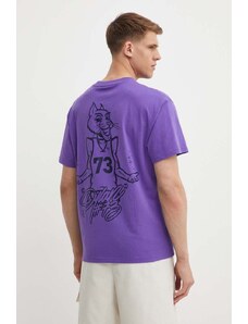 Puma t-shirt in cotone uomo colore violetto 625271