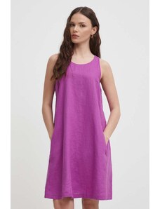 United Colors of Benetton vestito di lino colore violetto