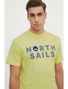 North Sails t-shirt in cotone uomo colore giallo con applicazione 692973