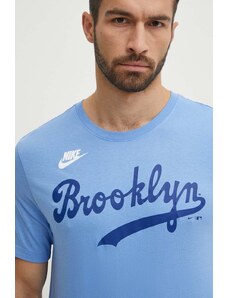 Nike t-shirt in cotone Brooklyn Dodgers uomo colore blu