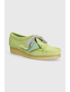 Clarks Originals scarpe in camoscio Wallabee donna colore verde 26175670