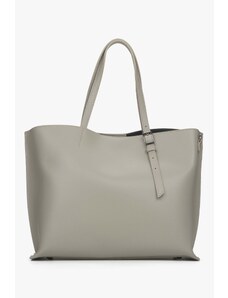 Women's Beige Shopper Bag made with Premium Italian Leather Estro ER00115089