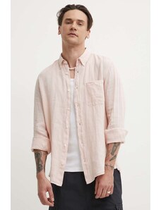 HUGO camicia di lino colore rosa 50514162