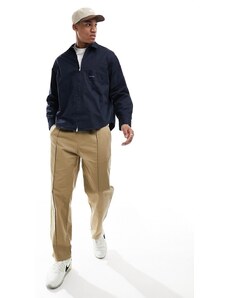 Armani Exchange - Camicia giacca ampia blu navy con zip sul davanti ed etichetta del logo sulla tasca