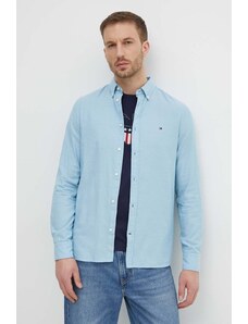 Tommy Hilfiger camicia in cotone uomo colore blu