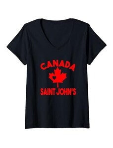 Canada Canadians Donna Canada San Giovanni Terranova e Labrador Maglietta con Collo a V