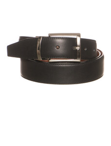 Leather Trend Arrigo - Cintura Reversibile Liscia Ruggine e Nero In Vera Pelle di Vitello Double fast