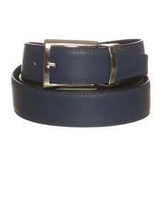 Leather Trend Diego - Cintura Reversibile Liscia Blu e Nero In Vera Pelle di Cervo Double fast