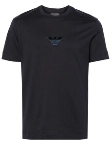 Emporio Armani T-shirt blu logo Eagle centrale