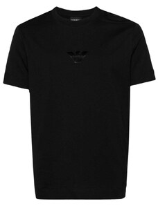Emporio Armani T-shirt nera logo Eagle centrale
