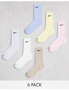 Nike Training - Everyday Cushioned Plus - Confezione da 6 paia di calzini sportivi ammortizzati multicolore