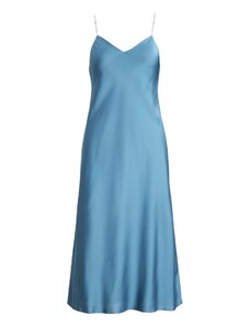 Ralph Lauren abito donna a sottoveste in raso azzurro