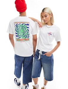 Vans - T-shirt bianca con stampa grafica a spirale-Bianco