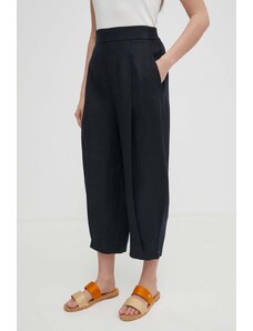 United Colors of Benetton pantaloni in lino colore nero