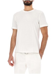 eleventy Round Neck T-shirt White And Beige