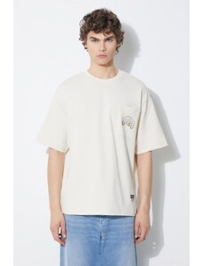 Evisu t-shirt in cotone Kamon hotfix Tee uomo colore beige 2ESHTM4TS7079