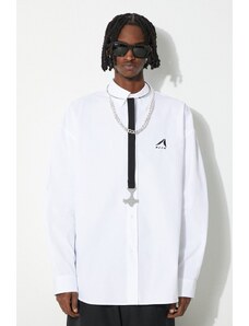1017 ALYX 9SM camicia in cotone Oversized Logo Poplin Shirt uomo colore bianco AAMSH0234FA01