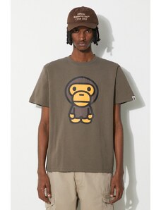 A Bathing Ape t-shirt in cotone Big Baby Milo Tee uomo colore marrone 2J80110002