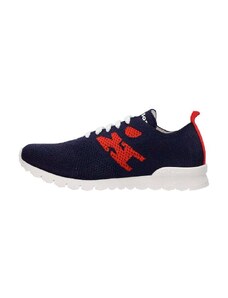 kiton Man Sneakers Shoes 90%co10%ea - Navy Bl Navy Blue/red