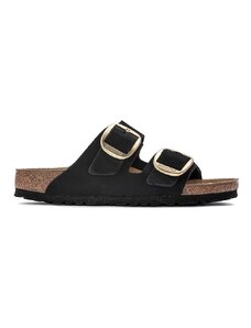 Birkenstock ciabatte slide in camoscio ARIZONA BIG BUCKLE donna colore nero 1023239