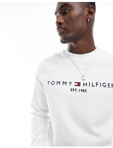 Tommy Hilfiger - Felpa bianca con logo-Bianco