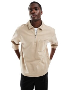 ASOS DESIGN - Camicia giacca pesante color beige-Neutro