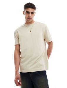 ASOS DESIGN - T-shirt comoda pesante beige slavato-Neutro