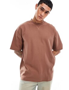 ASOS DESIGN - T-shirt oversize marrone a coste
