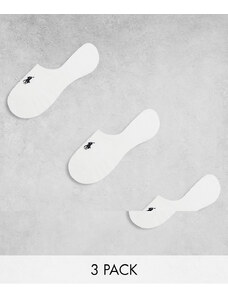 Polo Ralph Lauren - Confezione da 3 paia di fantasmini con logo bianchi-Bianco