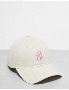 New Era - 9twenty - Cappellino bianco slavato con logo piccolo dei New York Yankees