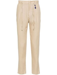 MANUEL RITZ Pantalone beige affusolato lino