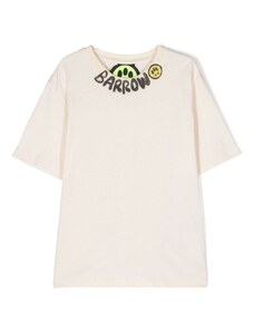 BARROW KIDS T-shirt crema logo girocollo