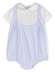 LA STUPENDERIA KIDS Tutina bianco/azzurra neonato a camicia