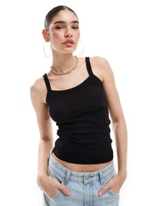 Selected Femme - Top a canottiera in jersey nero in coordinato