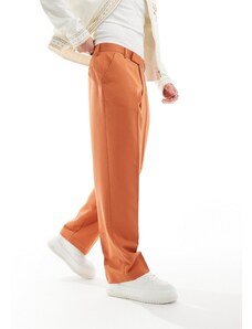 ASOS DESIGN - Pantaloni eleganti a fondo ampio arancioni-Arancione