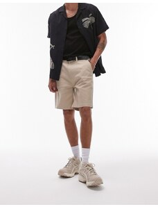 Topman - Pantaloncini chino slim color pietra-Neutro