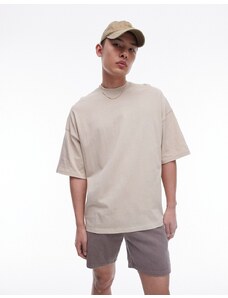 Topman - T-shirt super oversize color pietra-Neutro