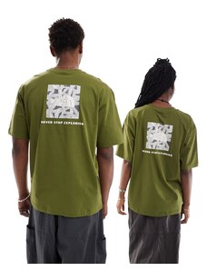 The North Face - Geolines Redbox - T-shirt oversize kaki con stampa sul retro - In esclusiva per ASOS-Verde