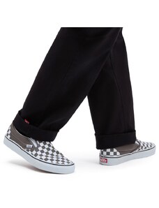 Vans Classic - Sneakers senza lacci grigie e bianche a scacchi-Nero